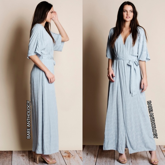 Kimono Sleeve Wrap Maxi Dress - Picture 2 of 3